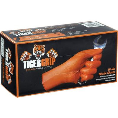 Nitril Einweghandschuhe orange "Tiger Grip"